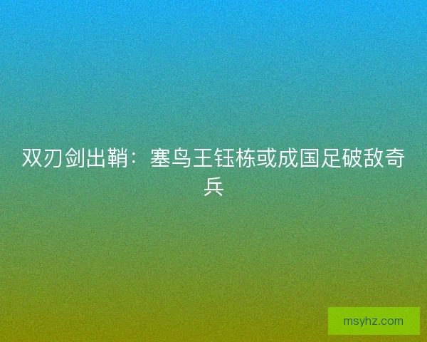 双刃剑出鞘：塞鸟王钰栋或成国足破敌奇兵