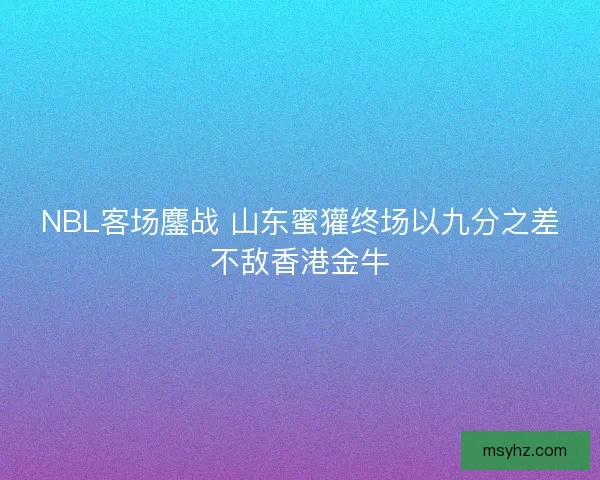 NBL客场鏖战 山东蜜獾终场以九分之差不敌香港金牛